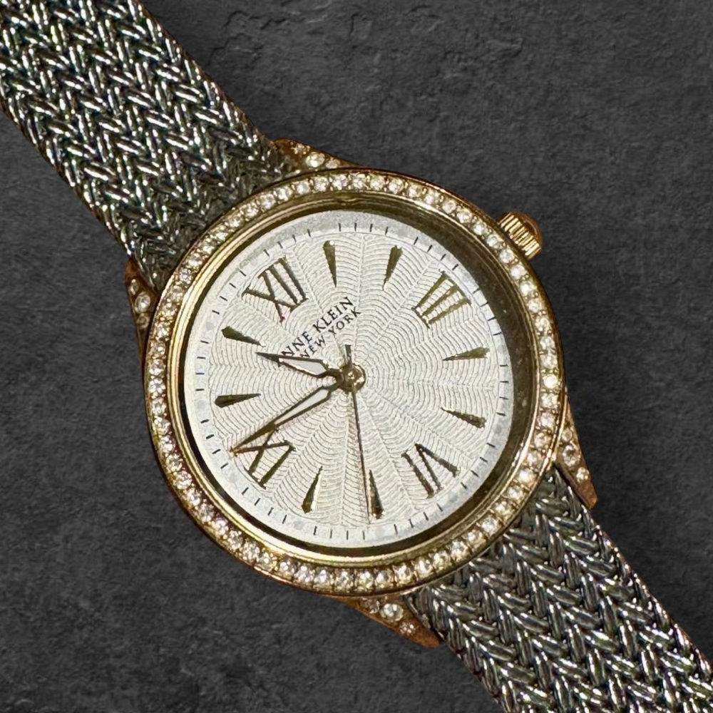 Anne Klein Swarovski Crystal Two Tone Silver and Gold Women's Watch